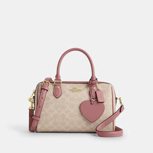 Coach Outlet Rowan Satchel Bag In Signature Canvas With Heart Charm